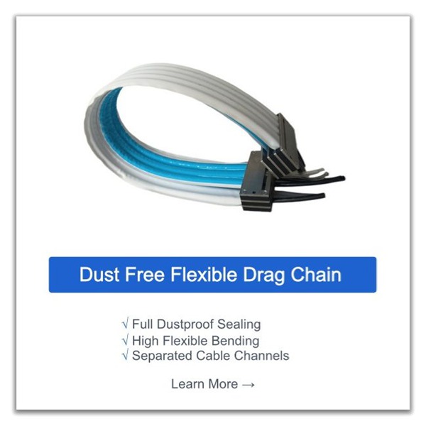 dust free flexible flat drag chain for cleanroom 