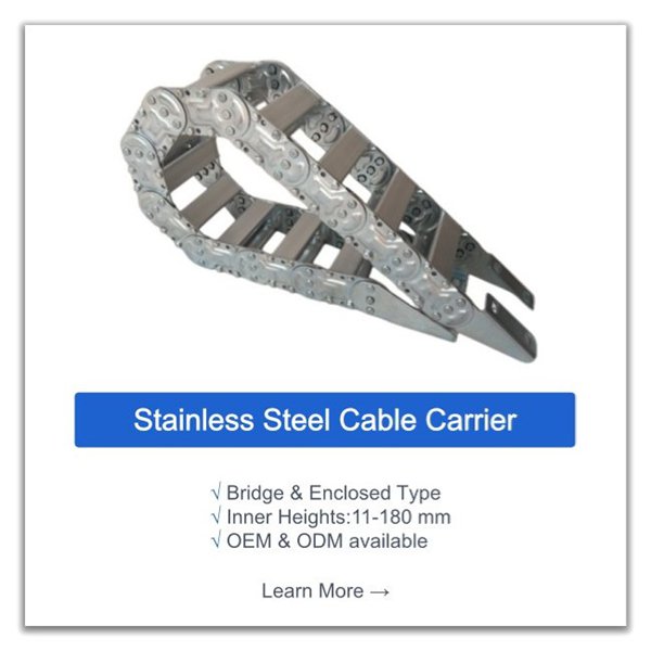 stainless steel drag chains custom steel cable carriers 