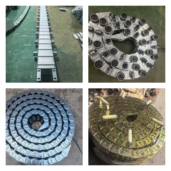 customized rollers and glide shoes for long travel steel energy chains for automation machinery 