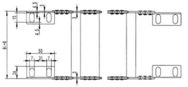 standard end mounting type for height 30mm zinc coated steel drag chain 