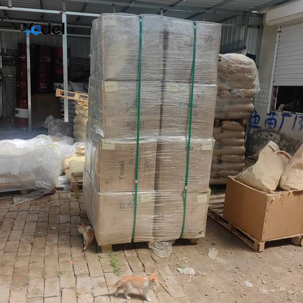 Palletized export packaging wrapped in protective film ready for shipping CNC cable drag chain orders