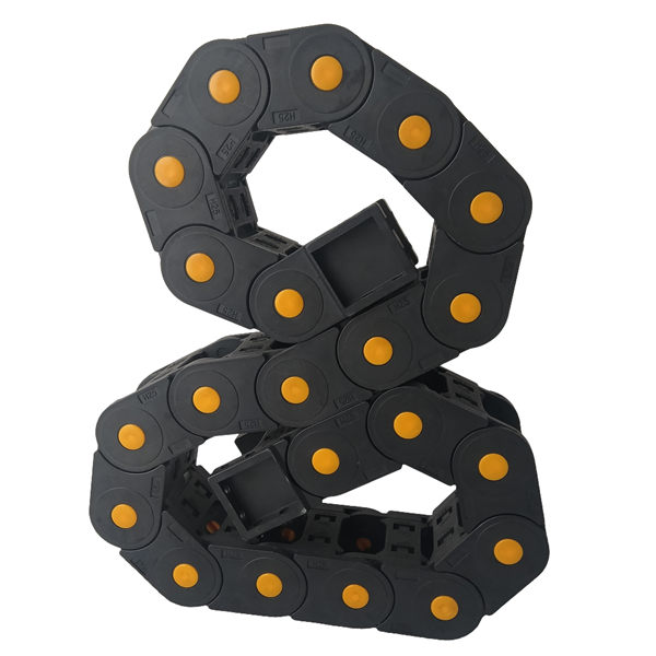 Inner height 25mm  Reinforced flexible plastic cable carriers S shape cable drag chains for double directional movement applications 