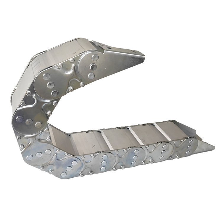 TL125 carbon steel cable hose drag chains TLG125 fully enclosed ss cable chains for steel mill metallurgy