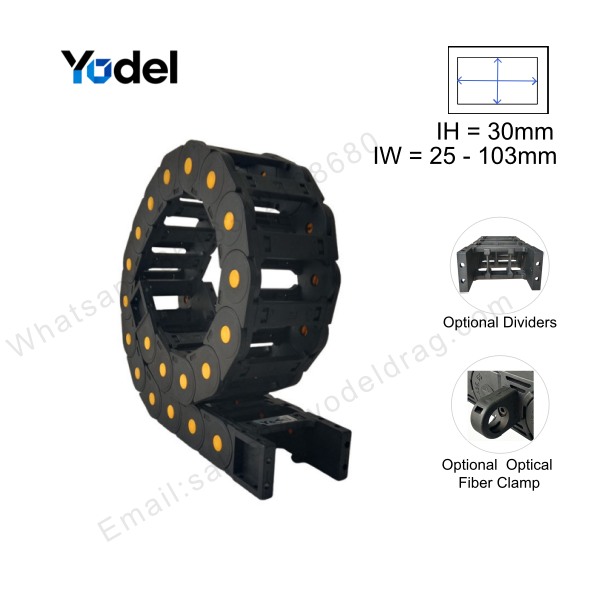 30x38 Bridge Drag Chain - Cost-effective Cable Carrier for Glass Cutting Machines