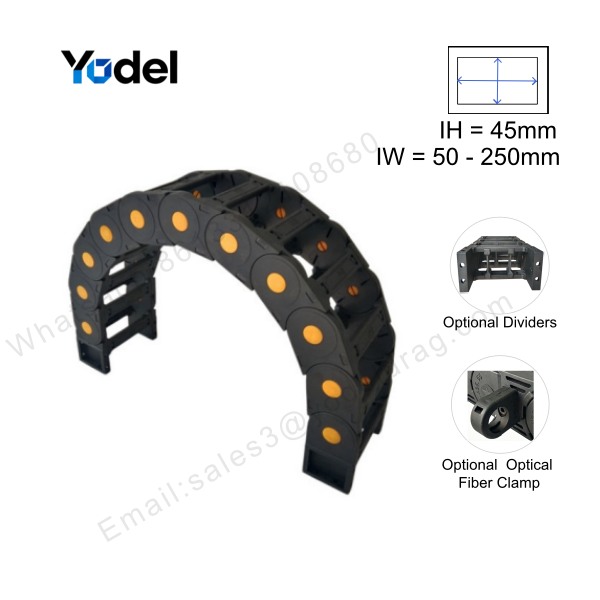 45x100 Bridge Drag Chain - Cost-effective Nylon Cable Carrier for CNC & Automation