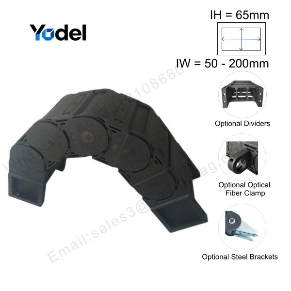 65x150 Reinforced Drag Chain Cable Carrier Heavy Duty Enclosed (30% Glass Fiber Reinforced Nylon)