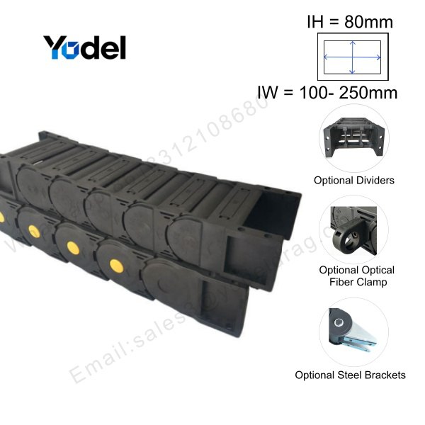 80x150 Drag Chain Cable Tray Heavy Duty Enclosed (30% Glass Fiber Reinforced Nylon)
