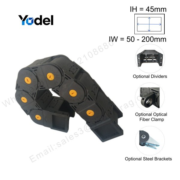 45x60 Nylon Cable Drag Chain Enclosed Carrier (30% Glass Fiber Reinforced)