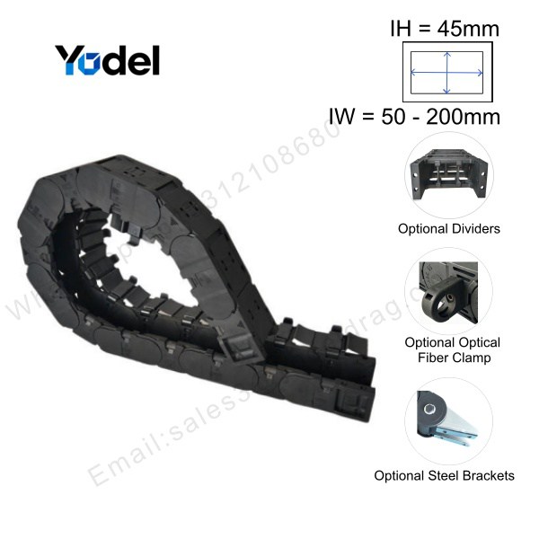 Drag Cable Chain 50x150 Equivalent 45x150 Snap-Open Enclosed Carrier