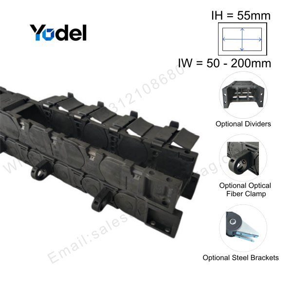 Energy Cable Chain 50x150mm Equivalent Heavy-Duty 55x150 Snap Open Enclosed Carrier  