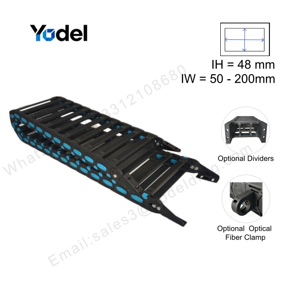 48x150 Heavy-Duty Long Travel Cable Hose Carrier with Sliding Rollers