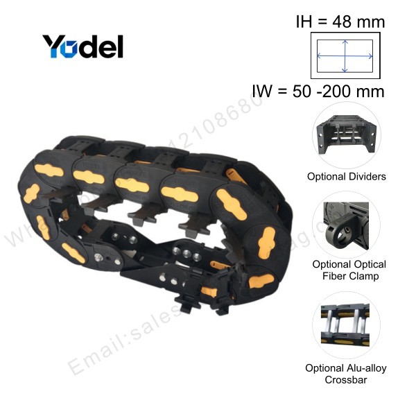 Heavy Duty 48x125 Snap-Open Bridge Type Plastic Cable Chain Track