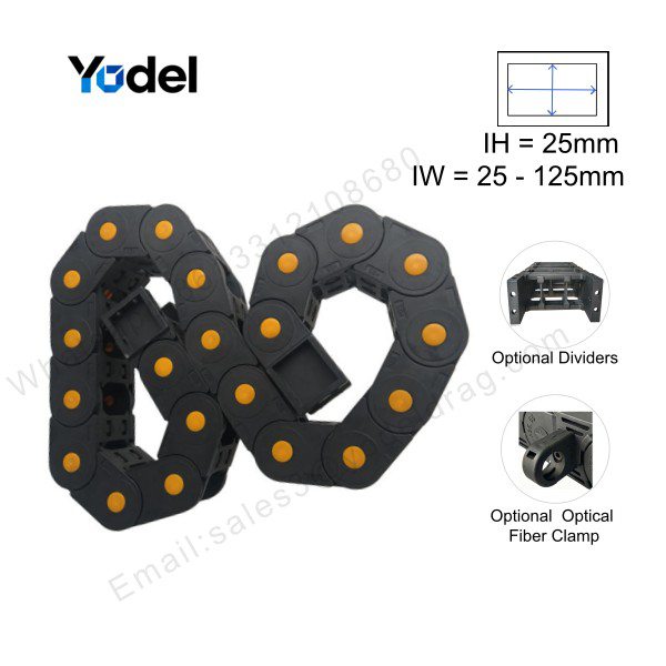 China 25x103 S-Shape Flexible Cable Carrier Manufacturer for Monitoring Table
