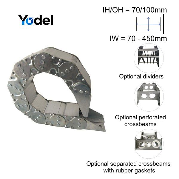 TLG125 Enclosed Steel Drag Chain 70x200mm - Heavy Duty Cable Carrier Factory in China