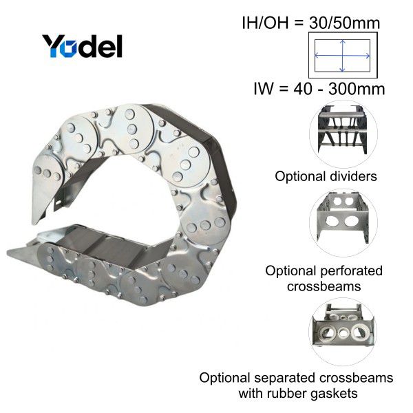 TLG75(30/500/100) Fully Enclosed Stainless Steel Drag Chain for Heavy Machining | Manufacturer in China