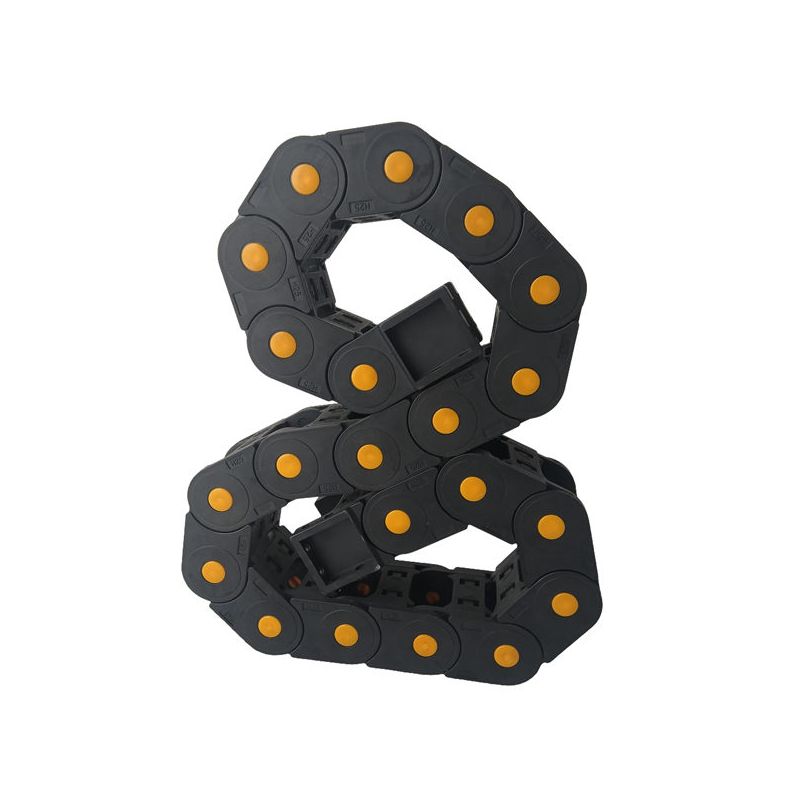  Inner height 25mm  Reinforced flexible plastic cable carriers S shape cable drag chains for double directional movement applications 