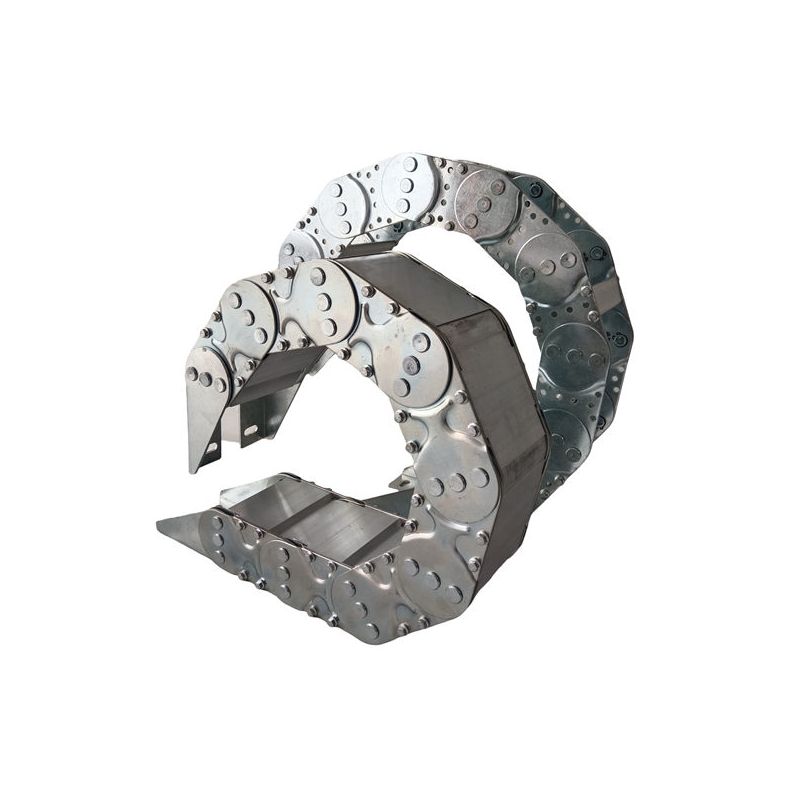 TL75 heavy duty bridge open type galvanized cable drag chain TLG 75 fully enclosed steel cable chain for metal cutting machine tools 