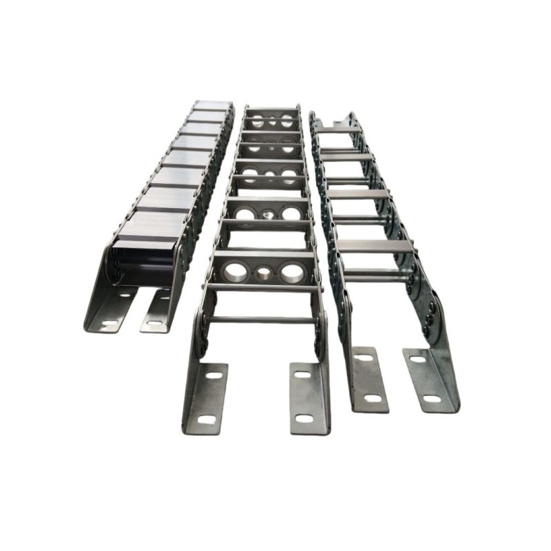 TL100 carbon steel cable hose drag chains TLG100 fully enclosed ss cable chains for steel mill metallurgy
