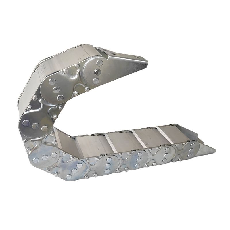 TL125 carbon steel cable hose drag chains TLG125 fully enclosed ss cable chains for steel mill metallurgy