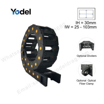30x38 Bridge Drag Chain - Cost-effective Cable Carrier for Glass Cutting Machines