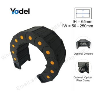 65x125 Cable & Hose Carriers - Enclosed Swarf-Proof Drag Chain
