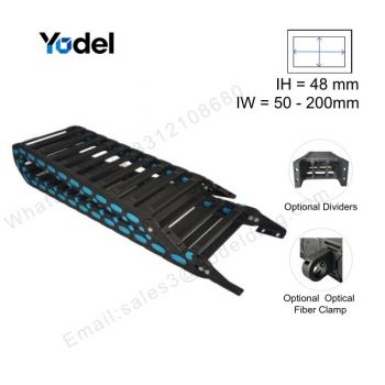 48x150 Heavy-Duty Long Travel Cable Hose Carrier with Sliding Rollers